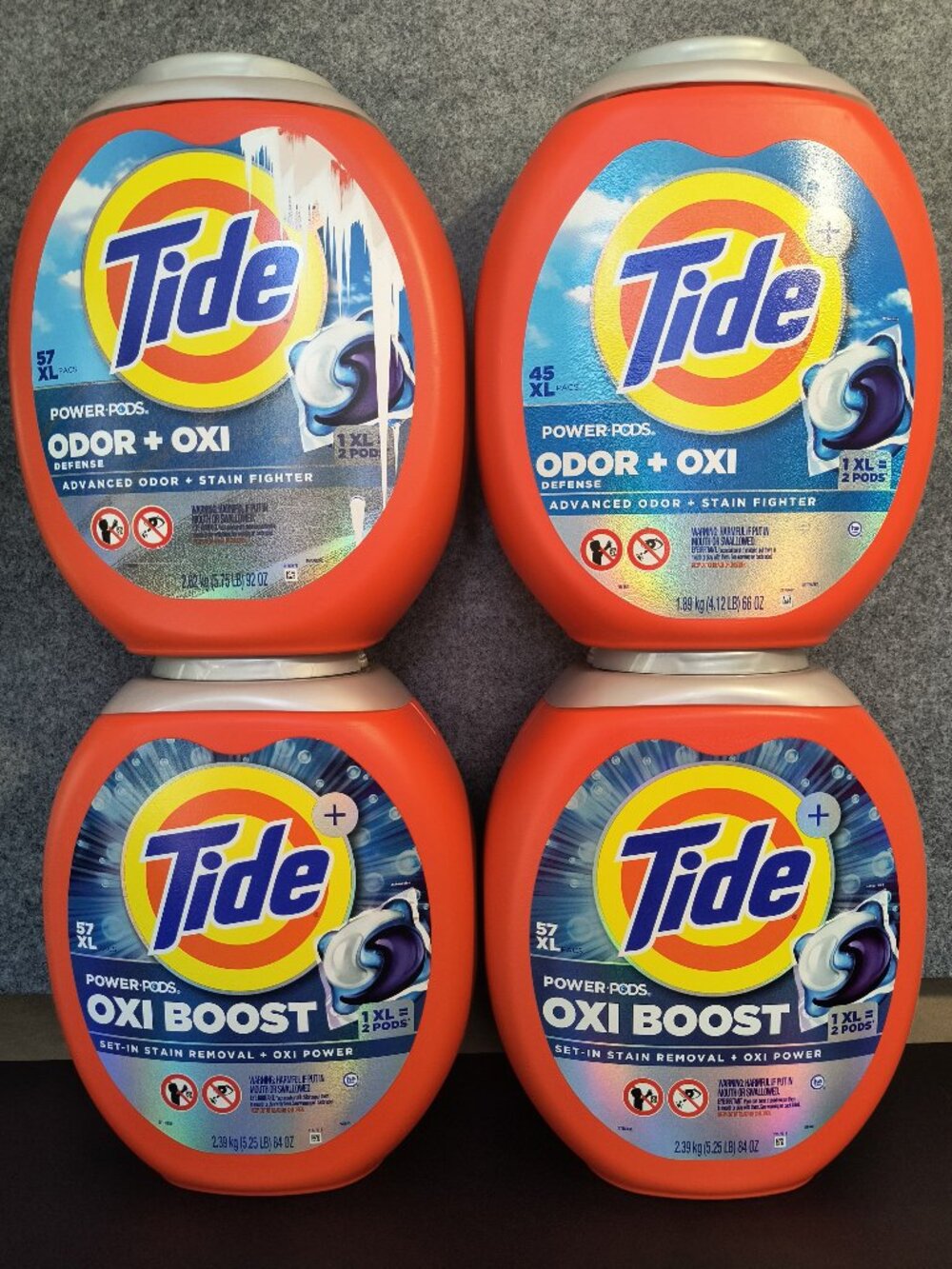 4 EMPTY Tide Pod Containers for Halloween Pumpkins Snowmen Crafts Storage